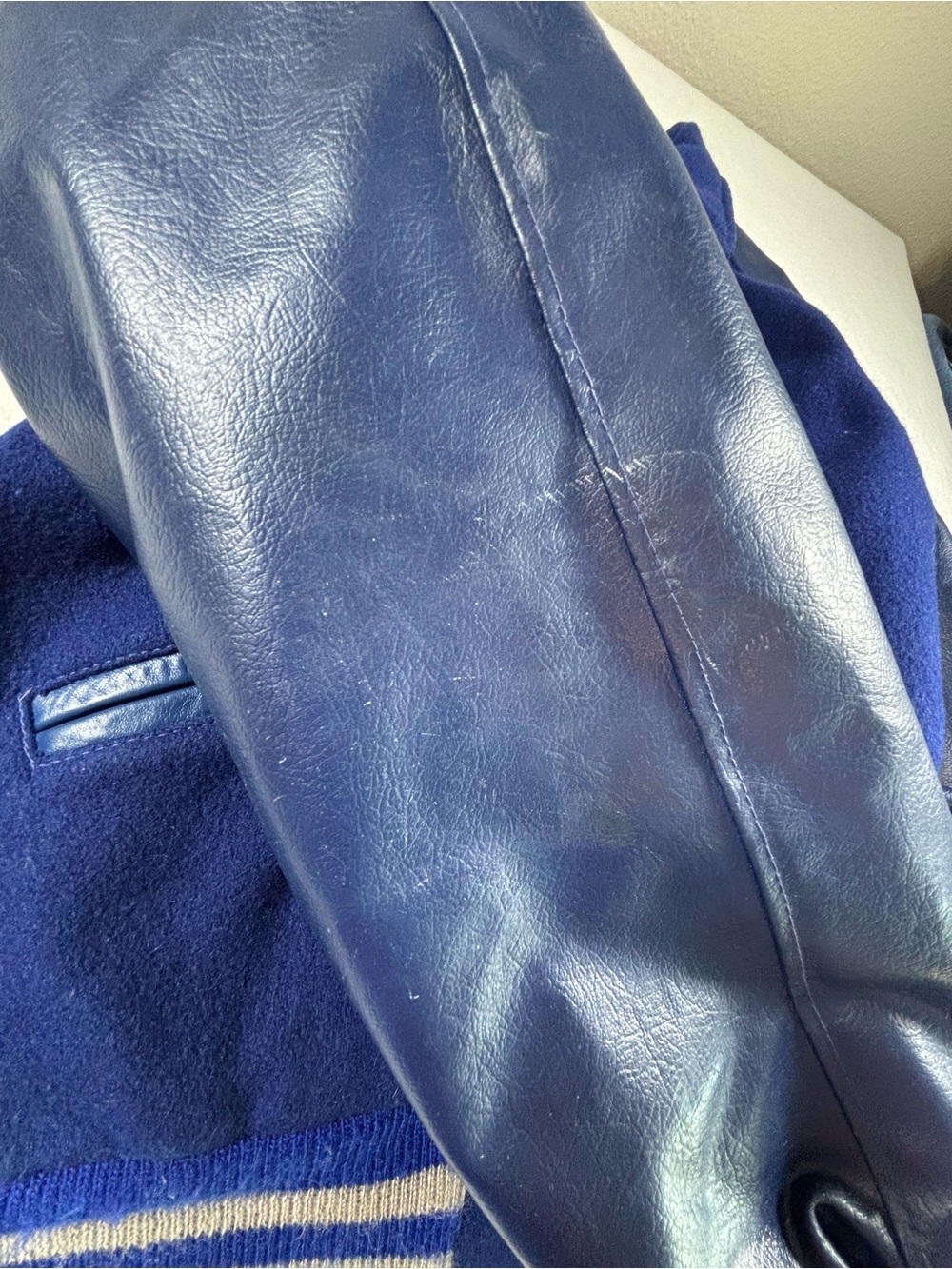 Vintage Trophy Jackets Blue Varsity Letterman Jacket Men’s Large USA Made - Picture 8 of 13